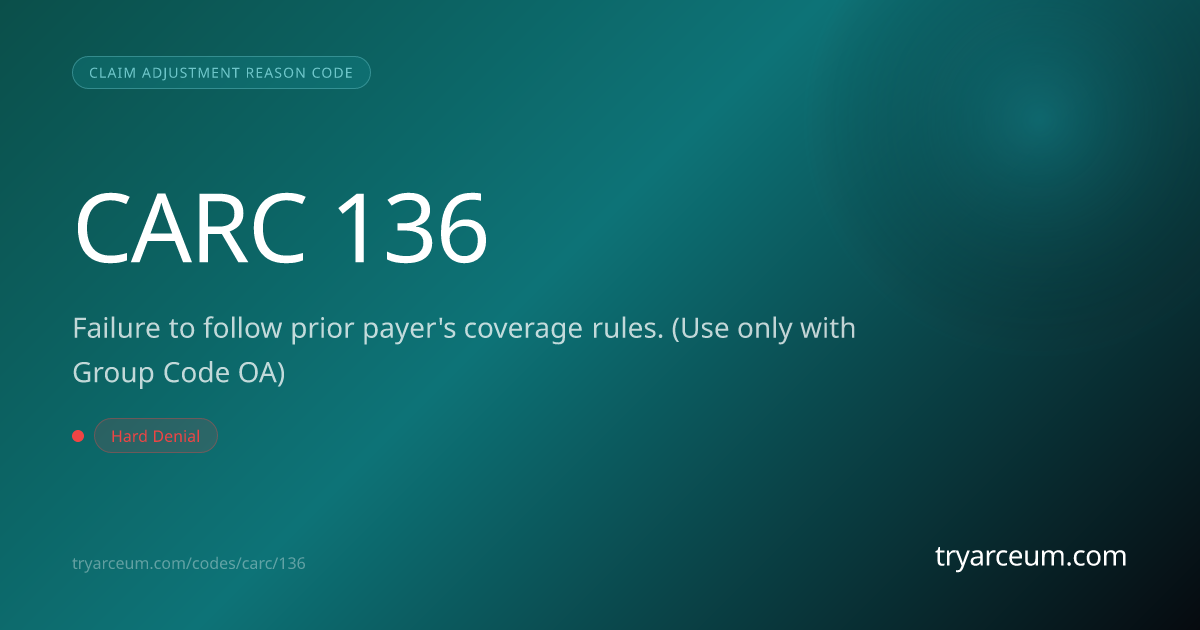 CO-136 Denial: Prior Payer Coverage Rules Not Followed — How to Resolve ...